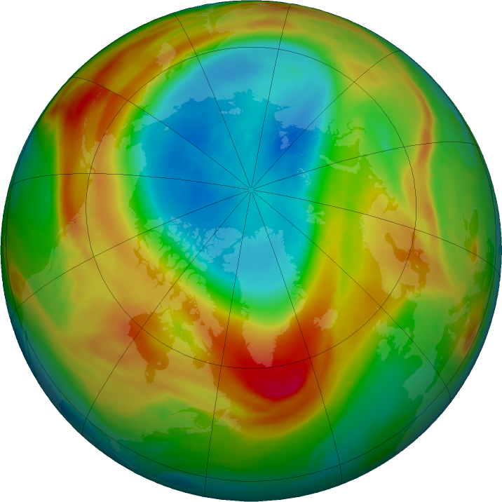 Arctic ozone map for 10 March 2020
